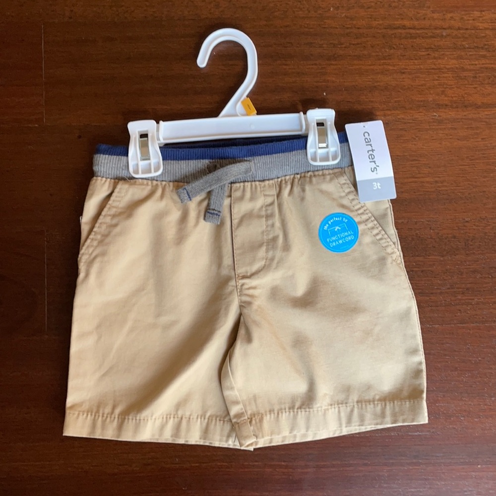 NWT Carter’s Boy’s pull on khaki shorts 3T